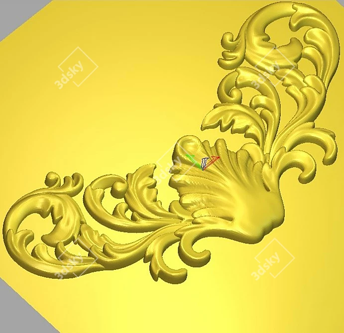 Wood Decor 5: Downloadable 3D Model for CNC Machining 3D model image 3