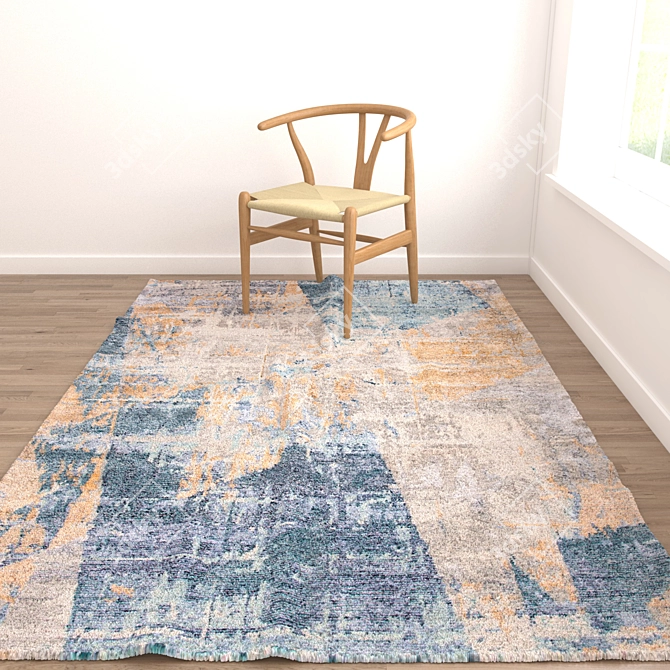 6-Piece Rug Set: Versatile & Realistic Rugs 3D model image 2