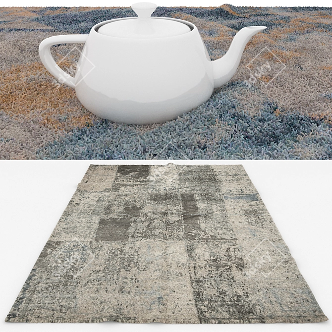 6-Piece Rug Set: Versatile & Realistic Rugs 3D model image 3