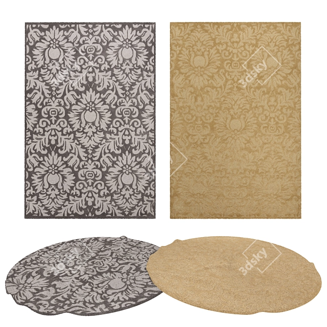 Versatile Rug Set: 8 Stunning Designs 3D model image 1