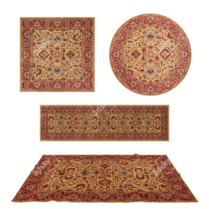 Versatile Rug Set with Varying Textures 3D model image 1