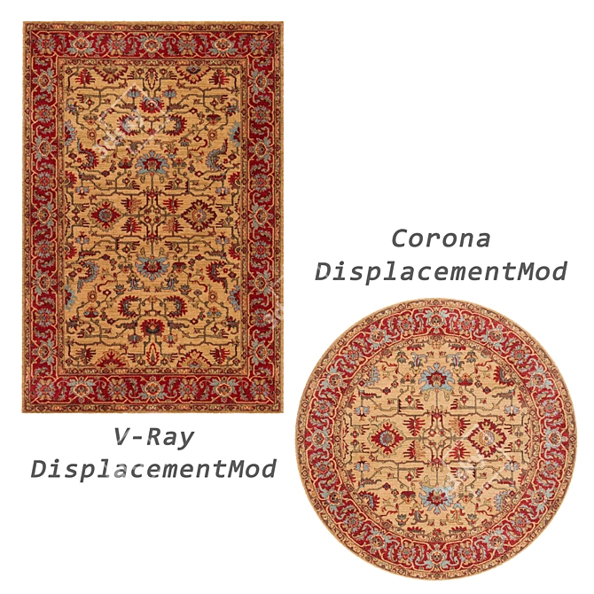Versatile Rug Set with Varying Textures 3D model image 2
