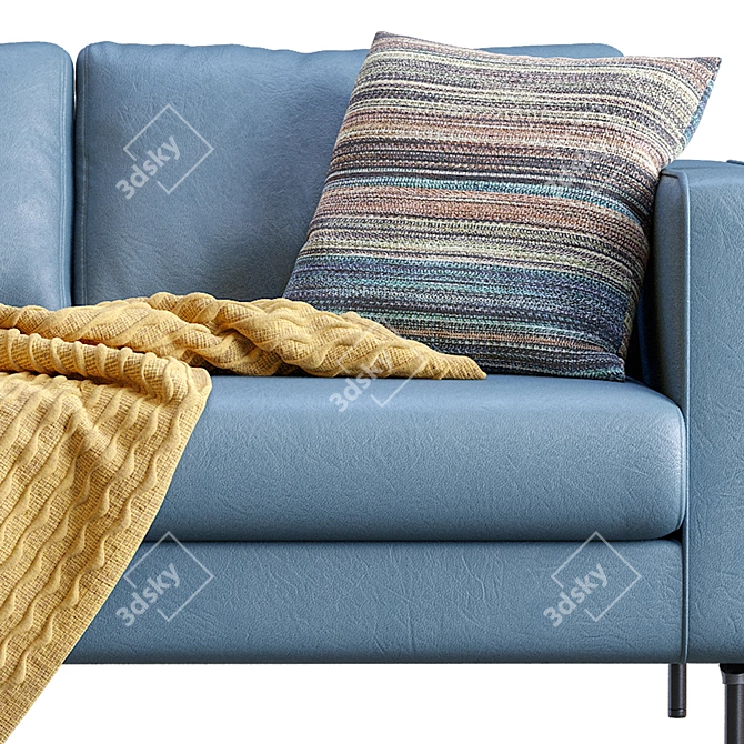 Elegant Sleepy Leather Sofa 3D model image 2