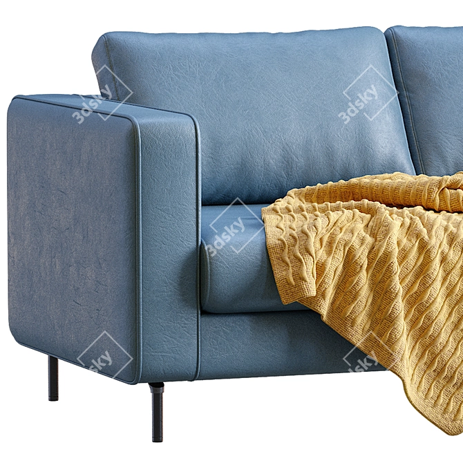 Elegant Sleepy Leather Sofa 3D model image 5