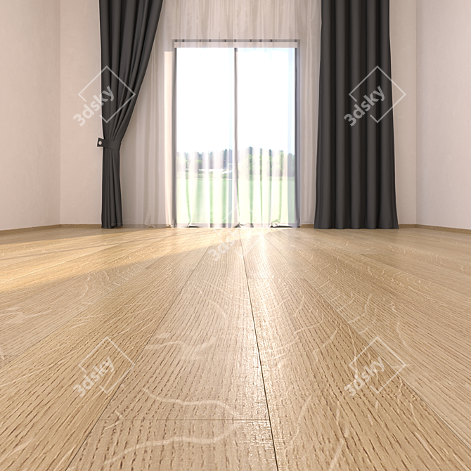 European Oak Parquet Floor 3D model image 2