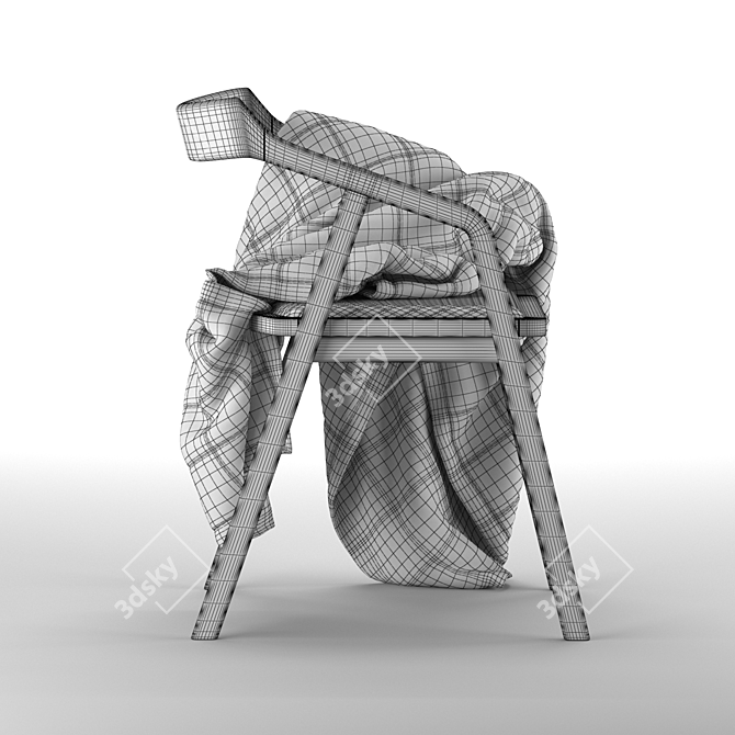 Plaid Size Chair Tor 3D model image 5