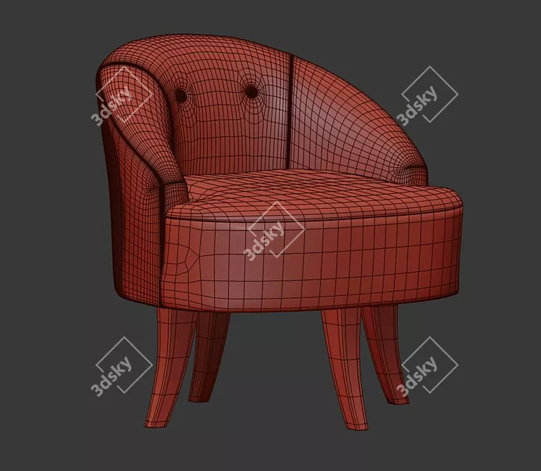 Sleek Swivel Accent Chair 3D model image 4