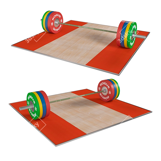 Rogue 3.0 Operator Bar: Ultimate Plate-Compatible Fitness Solution 3D model image 4