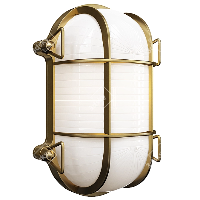 Seabeck Bulkhead Sconce: Oval Industrial Lighting 3D model image 1