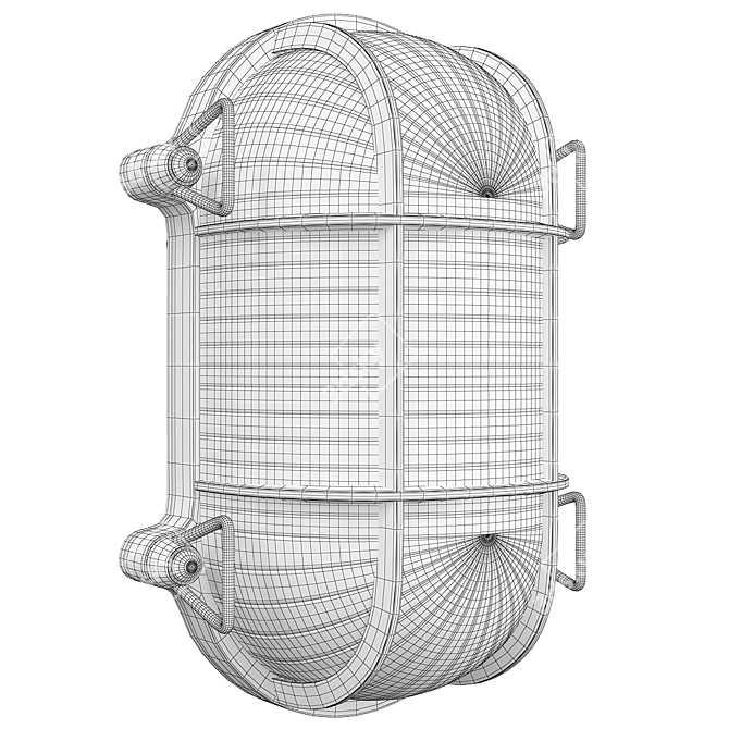 Seabeck Bulkhead Sconce: Oval Industrial Lighting 3D model image 2