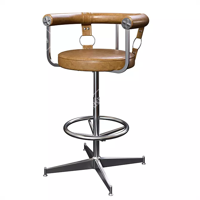 Elevate your space with Daystrom Leather Bar Stool 3D model image 2