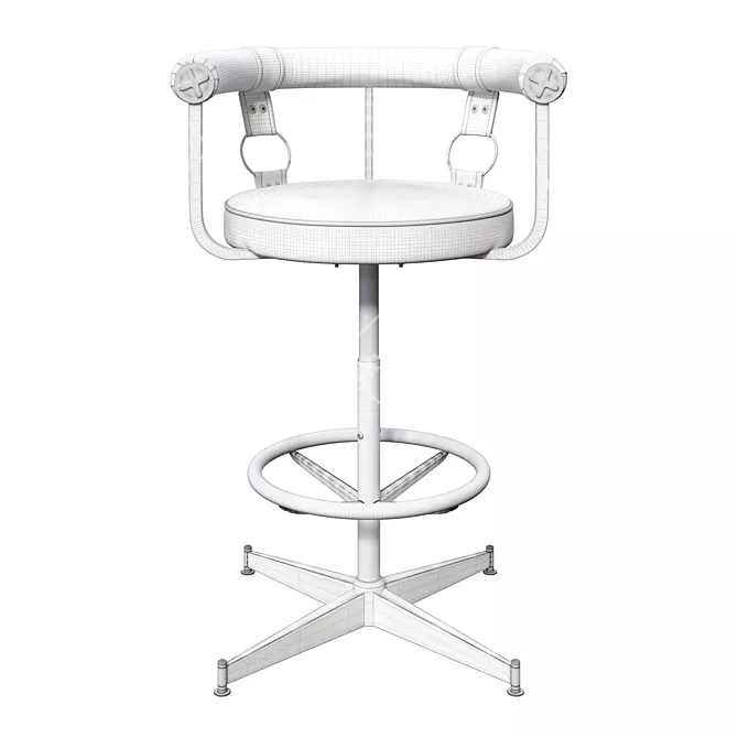 Elevate your space with Daystrom Leather Bar Stool 3D model image 5