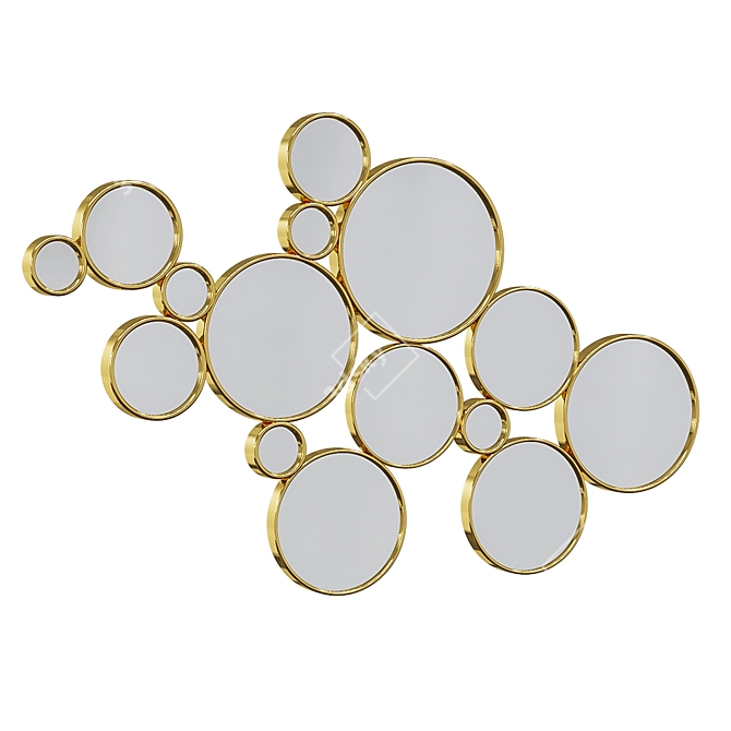 Golden Metal Mirror 141x83cm 3D model image 1