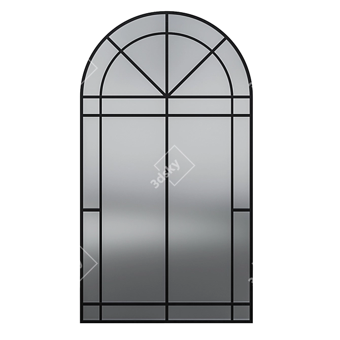 Antique Metal Mirror Window Wall Art 3D model image 1