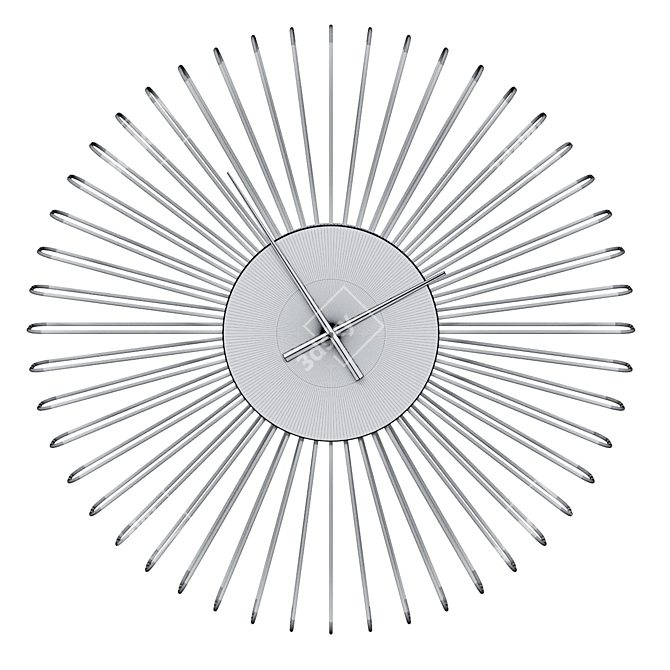 Modern Mesh Matte Black Wall Clock 3D model image 2