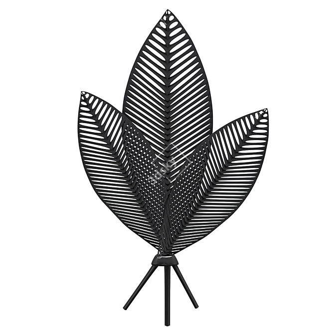 Black Metal Palm Leaf Wall Art 3D model image 1