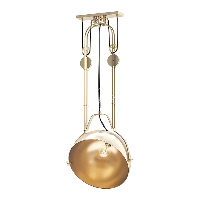 Satellite Pulley: Sleek and Stylish Pendant Light 3D model image 1