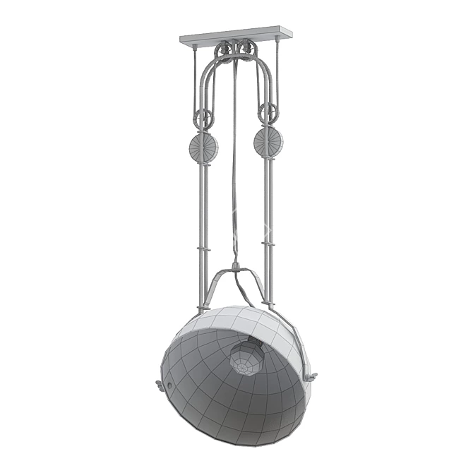 Satellite Pulley: Sleek and Stylish Pendant Light 3D model image 2