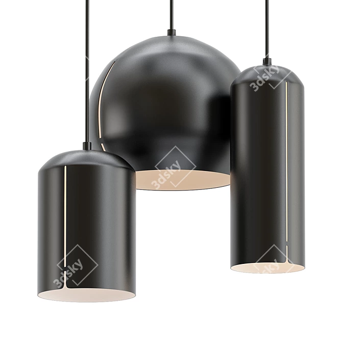 Elegant Noir Pendant Light 3D model image 1