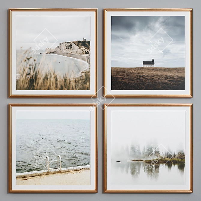 Modern Landscape Photo Frame Set 3D model image 2