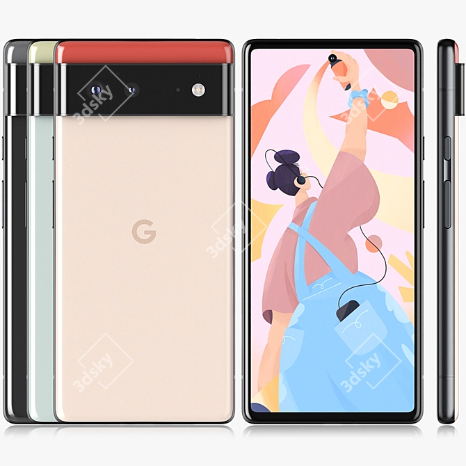  Google Pixel 6: Embrace All Colors! 3D model image 1