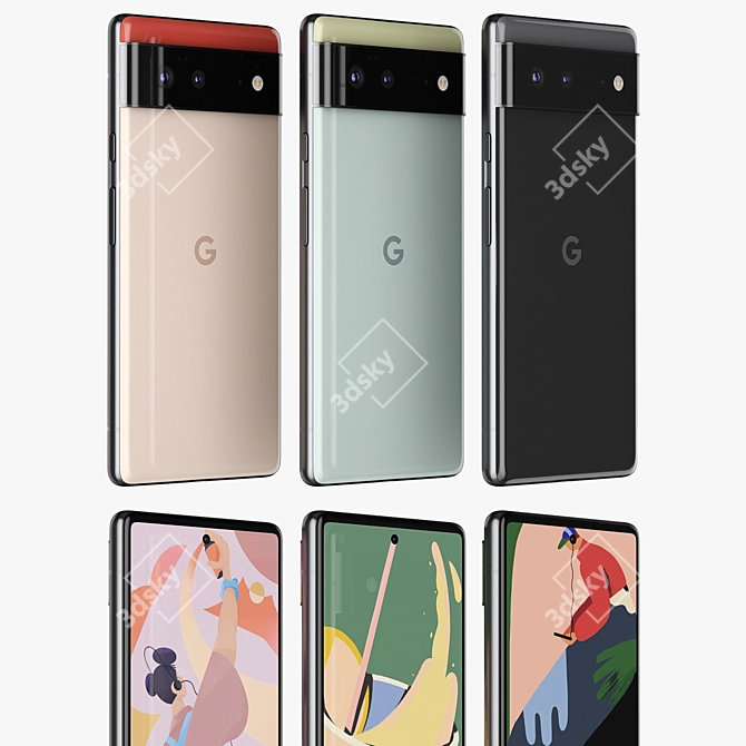  Google Pixel 6: Embrace All Colors! 3D model image 5