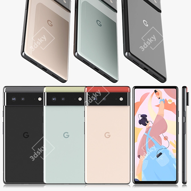  Google Pixel 6: Embrace All Colors! 3D model image 6