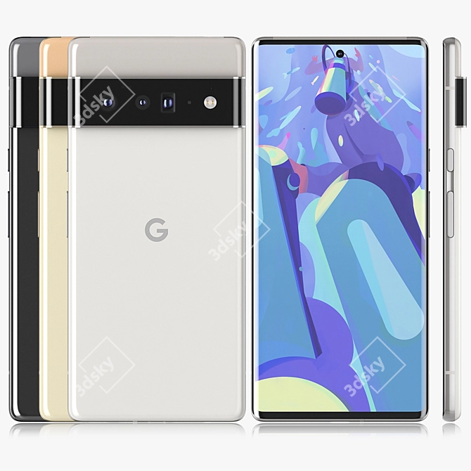 Google Pixel 6 Pro: Ultimate Colors 3D model image 1