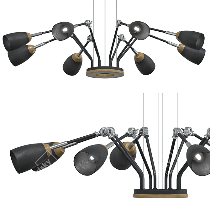 Elegant Lumen Lux Chandelier 3D model image 1