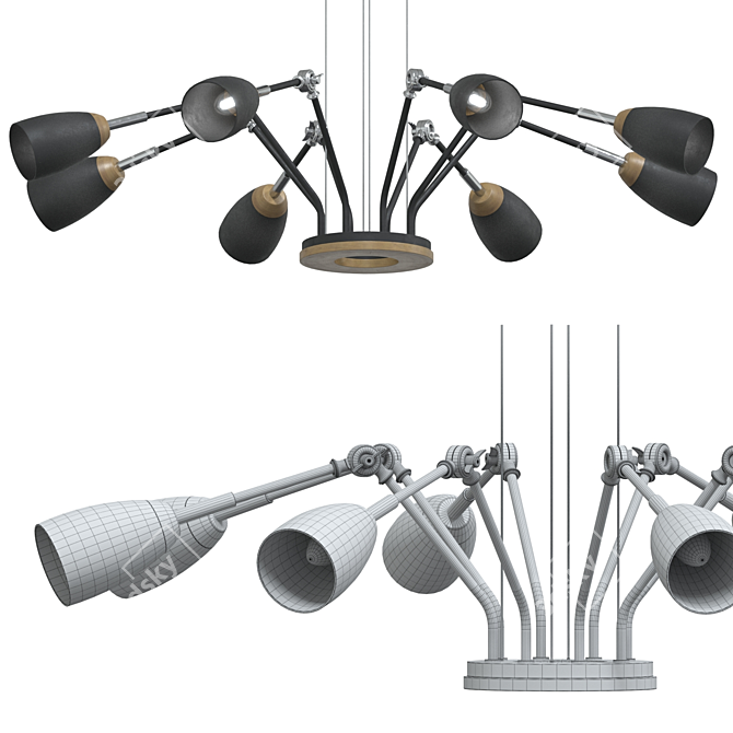 Elegant Lumen Lux Chandelier 3D model image 2