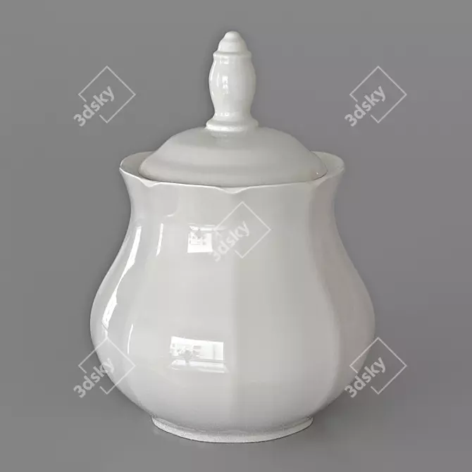 Glossy Sugar Bowl for PBR 3D model image 1