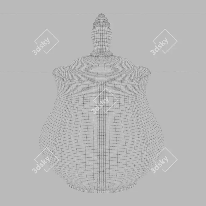 Glossy Sugar Bowl for PBR 3D model image 2