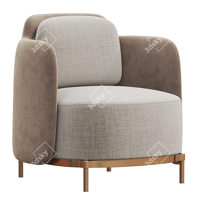 Elegant Minotti Tape Armchair 3D model image 1