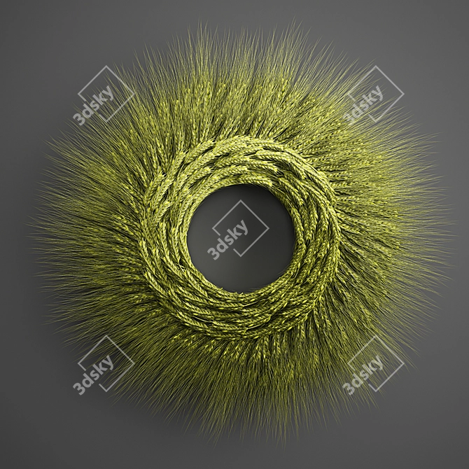 Nature's Wheat Wreath 3D model image 1