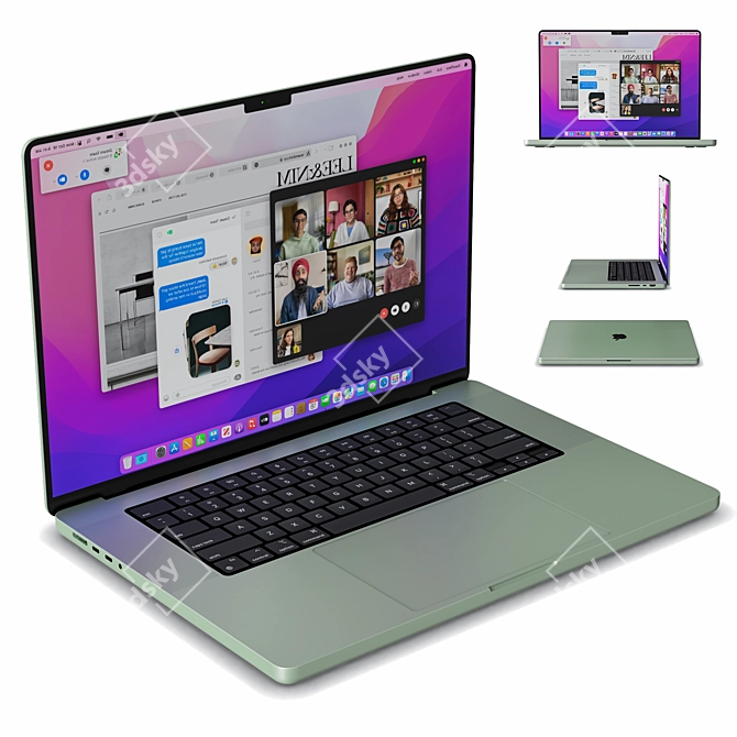 Sleek MacBook Pro in 5 Vibrant Colors 3D model image 4