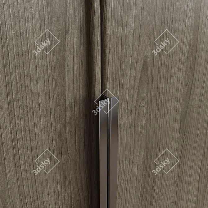 Sleek Lit Cupboard with Shelves 3D model image 3