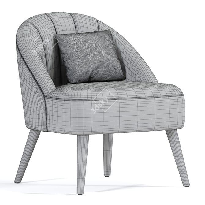 Elegant Banarp Channel Armchair 3D model image 3