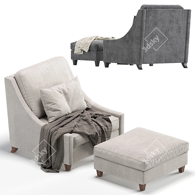 Elegant Naples Armchair by Cazarina Interiors 3D model image 2