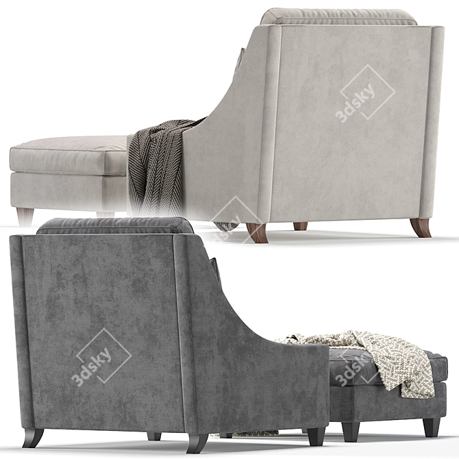 Elegant Naples Armchair by Cazarina Interiors 3D model image 6