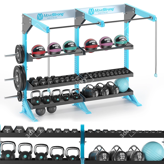 Elite Gym Tools Fitness Set 3D model image 1