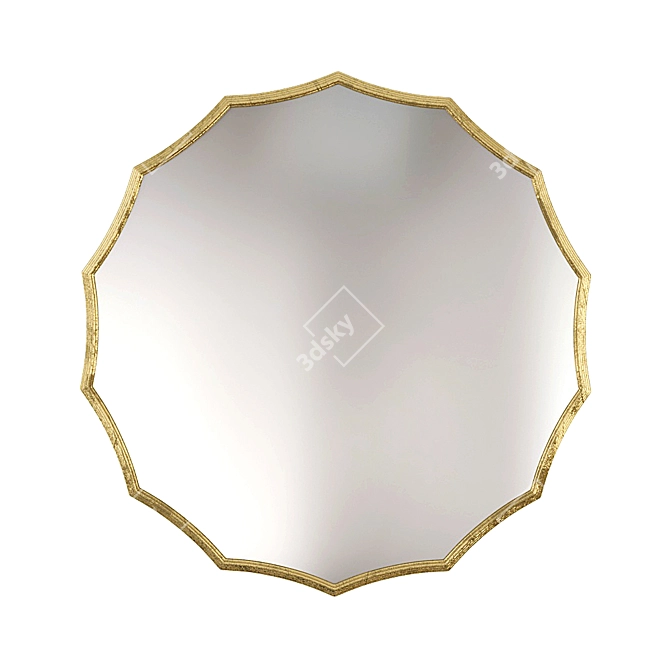 Golden Dreams Wall Mirror 3D model image 1