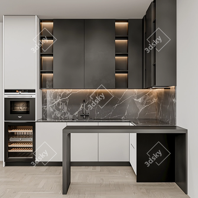 Sleek and Stylish Kitchen Upgrade 3D model image 5