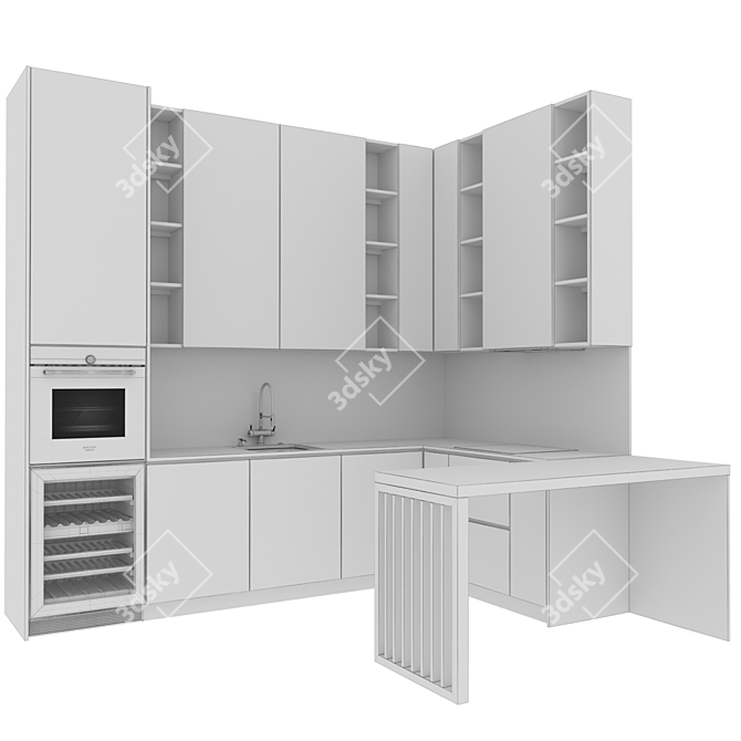 Sleek and Stylish Kitchen Upgrade 3D model image 3