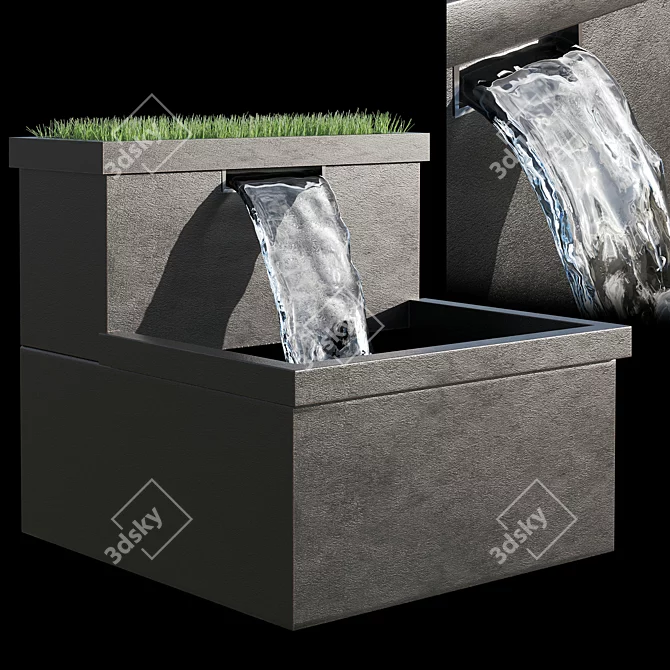 Elegant Garden Fountain: 3D Max 3D model image 1