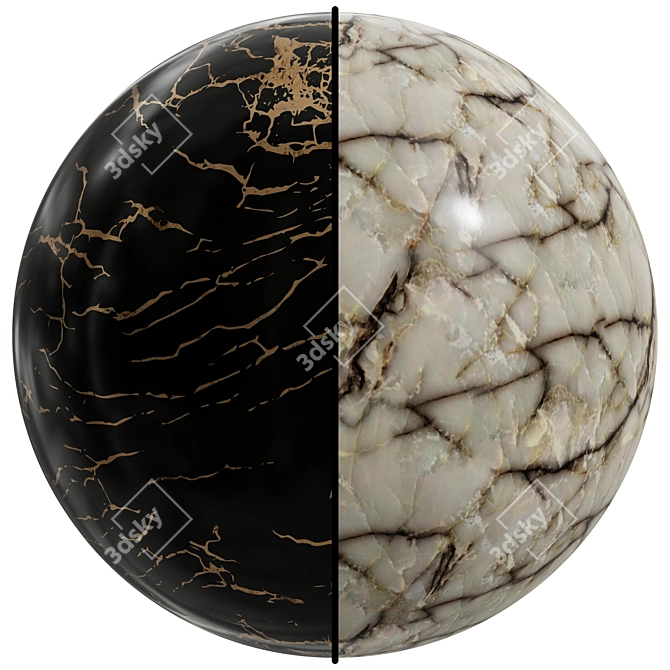Elegant Marble Stone | 2 Mat | 4K | Seamless 3D model image 1