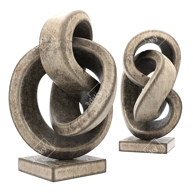 Elegant Abstract Sculpture 3D model image 2