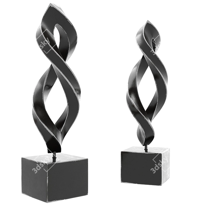 Abstract Twist Sculpture - Modern Art Home Decor 3D model image 4