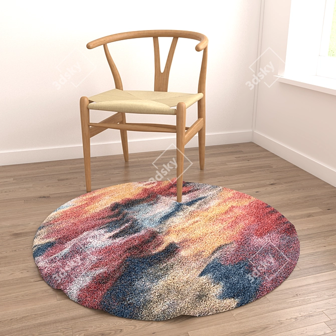 Set of 6 Round Rugs  Versatile and Realistic 3D Models and Materials 3D model image 2