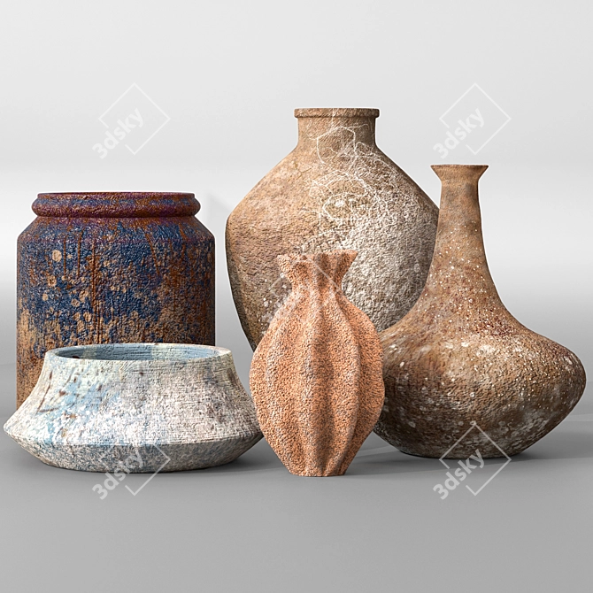 Sleek Ceramic Vase for Modern Homes 3D model image 2