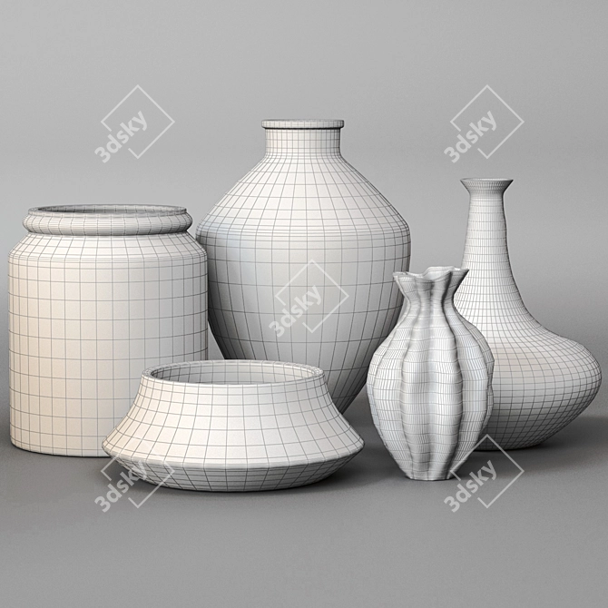 Sleek Ceramic Vase for Modern Homes 3D model image 4